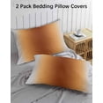 thumbnail image 2 of Dark Burnt Orange Grey Ombre Pillow Cases Standard Size Set of 2 - Microfiber Bed Throw Pillow Covers, Farmhouse Gradient Minimalist Decorative Lumbar Pillow Cover with Envelope Closure 20"x26", 2 of 6
