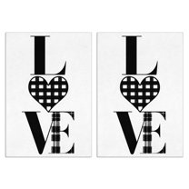 2 Pcs Funny Kitchen Towels,Love Heart Plaid Microfiber Dish Towels,Kitchen Tea Towels,Kitchen Towel Set (18" X 26")