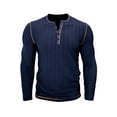 thumbnail image 2 of KelaJuan Men's Henley Shirts Casual Long Sleeve Contrast Stitch Button Front T-Shirts Lightweight Fall Tops, 2 of 6