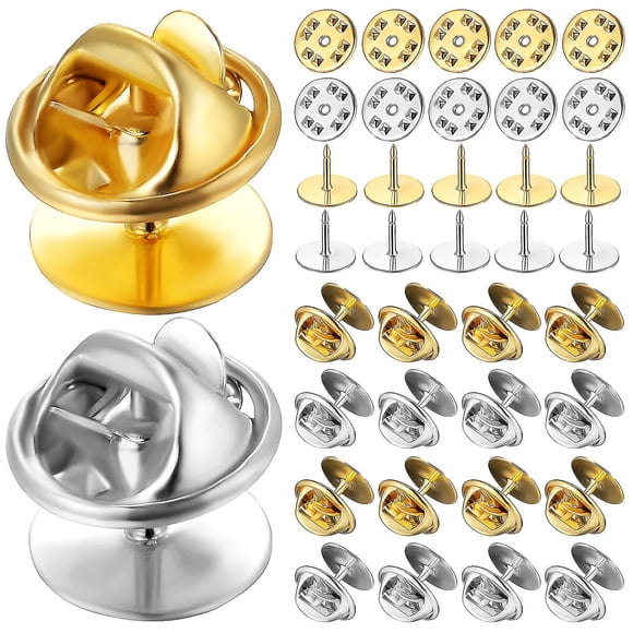 60 Sets Badge Pins, Badge Backs Pin Backs, Lapel Pin Backs, Enamel Pin Backs, Clutch Pin Backs for Crafts