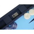 thumbnail image 3 of Wycliffe Brothers 24-inch Backgammon Set with 2-inch Checkers - Blue Case with Light Blue Field - Club Class, 3 of 12