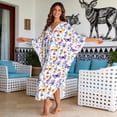 thumbnail image 3 of Xixirimido Colorful Butterfly Floral Print Kaftan Dresses for Women Plus Size V Neck Caftans Long Batwing Sleeve Beach Cover Ups Summer Beach Dress, 3 of 7