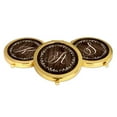 thumbnail image 4 of Koyal Wholesale Gold Compact Mirror Bridesmaid's Wedding Gift, Rustic Wood with Laurels, Monogram Letter A, 1-Pack, 4 of 5