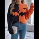 thumbnail image 5 of Suéteres de Halloween para Mujer, Divertidos Jerseys de Punto de Larga, Lindas Camisetas de Cuello Redondo con Fantasmas, Conjuntos de Otoño. Color Naranja S, 5 of 10