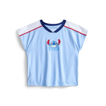 Stitch Girls Active V-Neck Graphic Jersey with Short Sleeves, Sizes 4-12