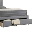 thumbnail image 3 of Buk Wood Full Bed, Button Tufted Upholstered, Nailhead Trim, Gray Burlap- Saltoro Sherpi, 3 of 5