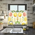 thumbnail image 4 of Yayeee Kitchen Curtains Tier Pair Light Filtering 27"x24" Rod Pocket Short Cafe Window Panel, Candy Lemon, 4 of 7