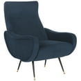 thumbnail image 2 of SAFAVIEH Elicia Velvet Retro Mid Century Accent Chair, Navy, 2 of 9