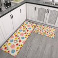 thumbnail image 2 of Pioneer Flower Floral Print Pattern Kitchen Rugs Sets Of 2, Anti Fatigue Non Slip Washable Floor Mats for Kitchen Sink Laundry, 17X30 Inch + 17X47 Inch, 2 of 6