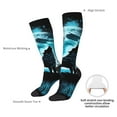 thumbnail image 4 of Naloa Blue Full Moon Wolf Thigh High Socks Extra Long Stretchy Sock Women Over Knee High Opaque Stocking Daily Wear, 4 of 6