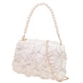 thumbnail image 2 of Clutch Purse For Women Elegant Evening Bags 3D Floral Satin Small Purse With Pearl Beaded Top Handle Detachable Strap, 2 of 3