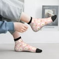 thumbnail image 2 of Rateoe Daisy And Bee Pattern Quarter Crew Socks,Toe Seamed Ankle Socks,Cotton Cushioned Breathable Athletic Crew Sports Socks, 2 of 7