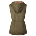 thumbnail image 4 of Made by Olivia Women's Military Soft Faux Lined Anorak Utility Hooded Jacket Vest, 4 of 5