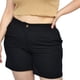 thumbnail image 4 of Short clásico de lino (talla extra), modelo 0136 (Negro) Roman Fashion SH-ELY-0136-NEGRO, 4 of 5
