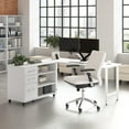 thumbnail image 2 of Hustle 72W x 24D Computer Desk with Storage in White - Engineered Wood, 2 of 8