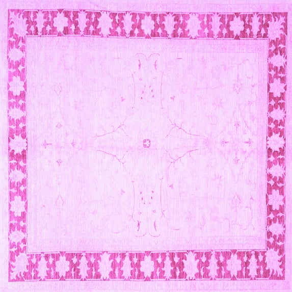 Ahgly Company Indoor Square Oriental Purple Traditional Area Rugs, 8' Square