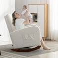 thumbnail image 5 of Dinosisco Rocking Chair for Nursery, Tufted Nursery Glider Rocker for Living Room, Beige Linen, 5 of 7