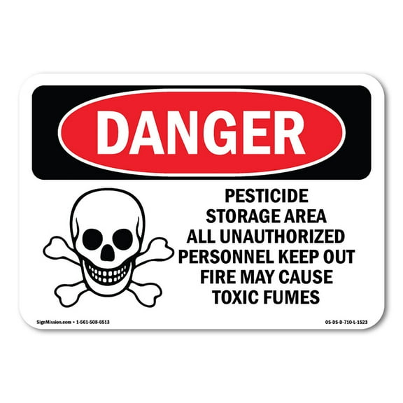 SignMission OS-DS-A-1218-L-1523 12 x 18 in. OSHA Danger Sign - Pesticide Storage Area