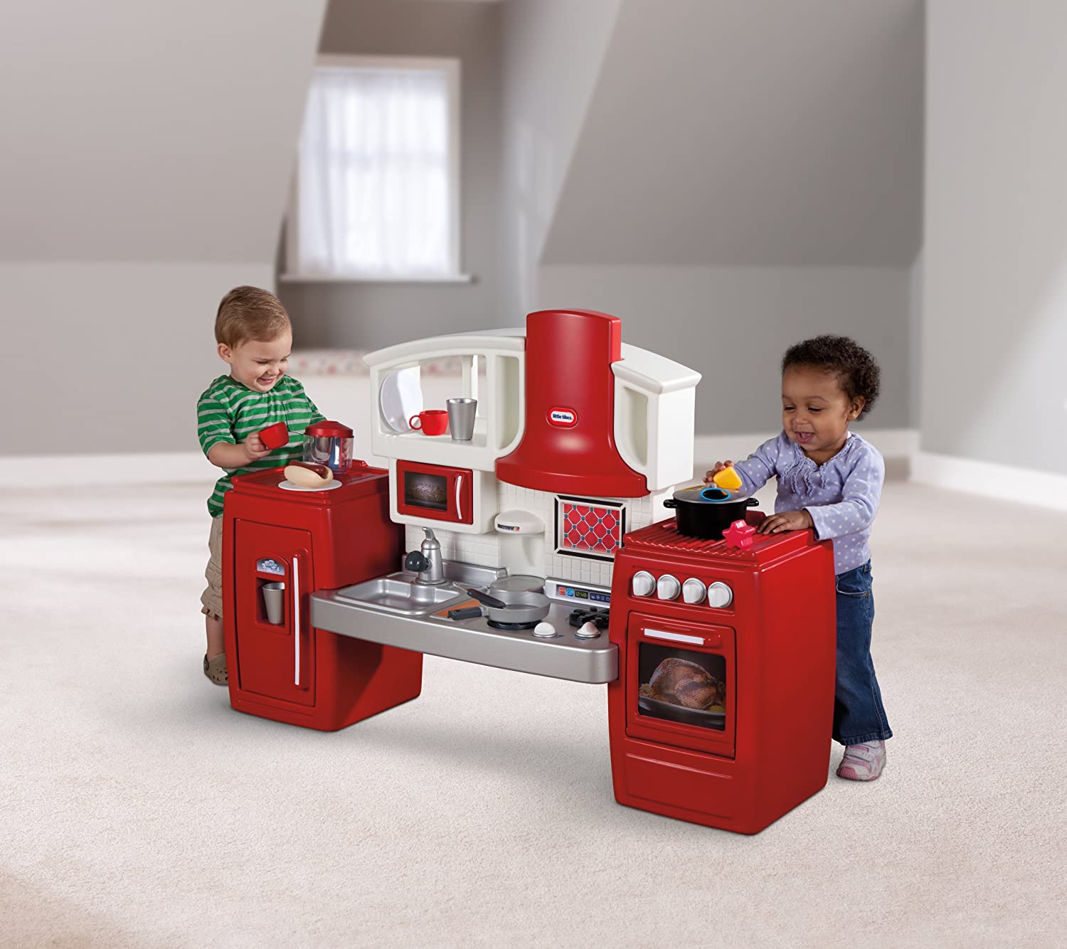 Little Tikes Cook 'n Grow Pretend Play Kids Toy Cooking Kitchen Play Set, Red - image 5 of 7