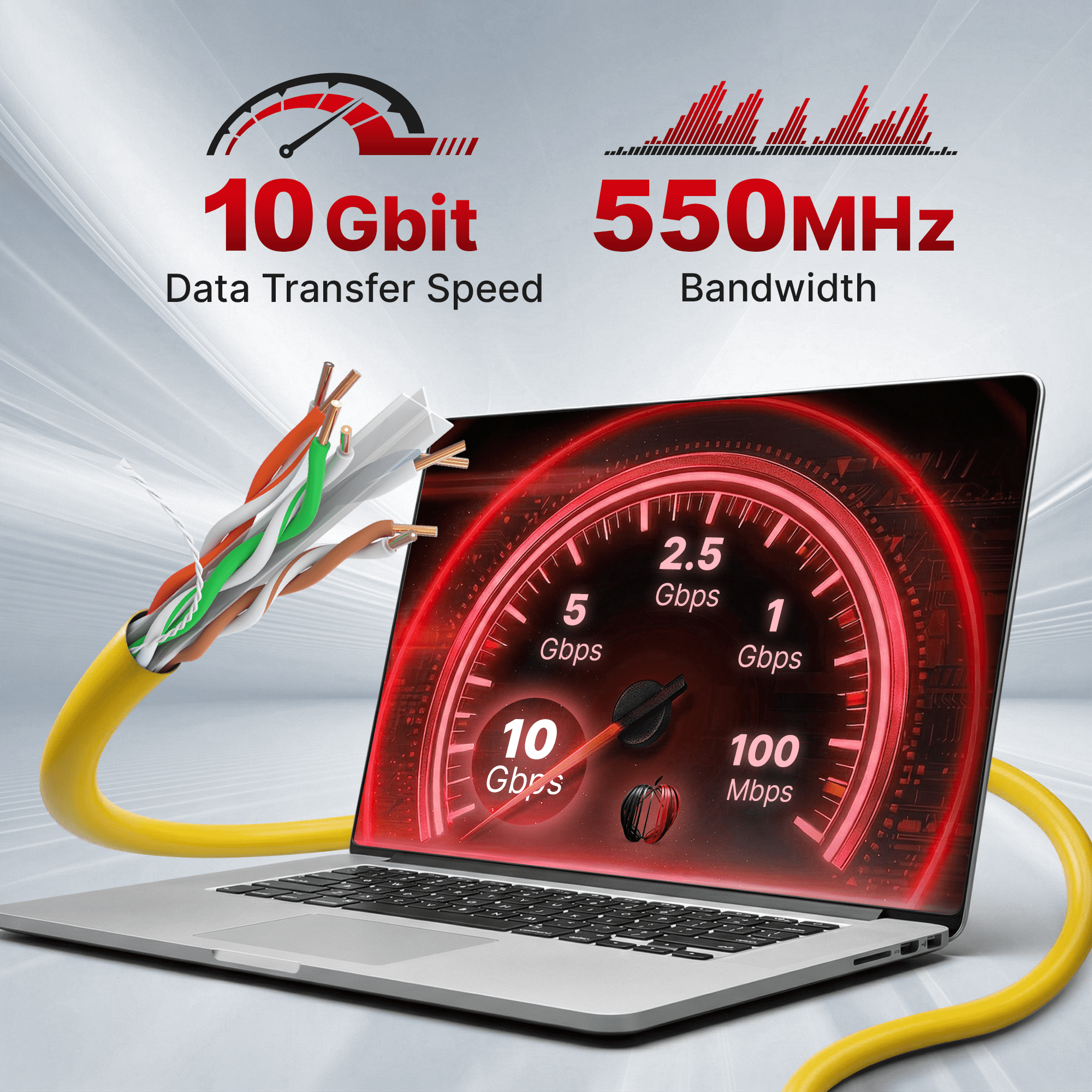 Big-A - Bulk Cat6 Cable 1000ft 23AWG Solid 4 Pair, Cat 6 Ethernet Cable Unshielded Twisted Pair (UTP), (CMR) 550MHz Internet Cord, Pull Box - Yellow