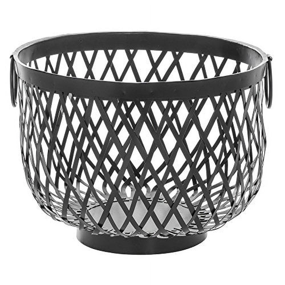 HUBERT Metal Basket with Handles Round Black - 12 1/2 Dia x 9 3/4 H