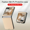 thumbnail image 3 of Designed for Motorola Razr 60 / Razr 2025 Folding Case, Carbon Fiber Texture + TPU, Shockproof Lightweight Slim Drop Protection Cover for Motorola Razr 60 / Razr 2025, Khaki, 3 of 11