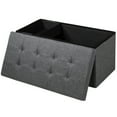 thumbnail image 3 of Topbuy Dark Grey 31.5'' Storage Ottoman Fabric Foldable Toy Chest w/ Removable Storage Bin, 3 of 6