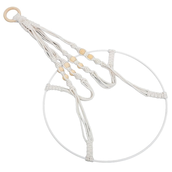 ETHZZLE 1Set Crochet Plant Hanger Beige for Indoor Plants and Flower Drying