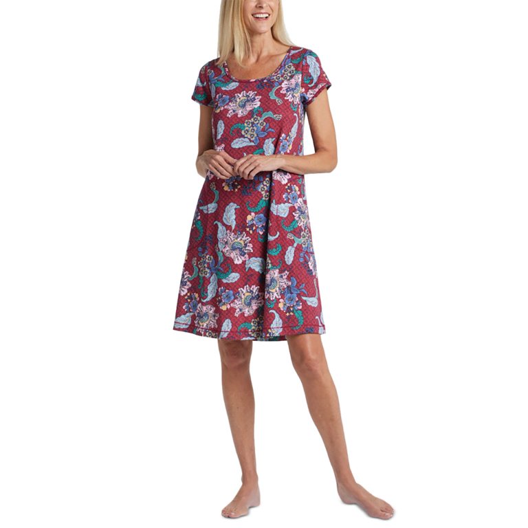 Miss Elaine Womens Scoop Neck Printed Short Nightgown - Walmart.com