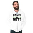 thumbnail image 4 of Gamer On Duty Video Games Nerdy Geeky Zip Hoodie Sweatshirt Men Brisco Brands X, 4 of 6