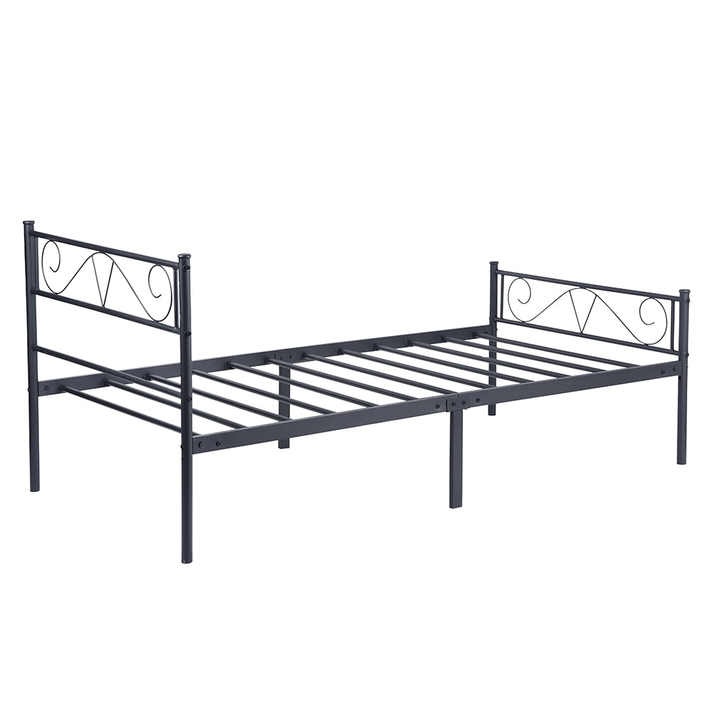 Kepooman Modern Metal Single Bed Frame for Apartment Bedroom Dorm, 77.5" * 40.9" * 34.6", Black Kepooman Modern Metal Single Bed Frame for Apartment Bedroom Dorm, 77.5" * 40.9" * 34.6", Black