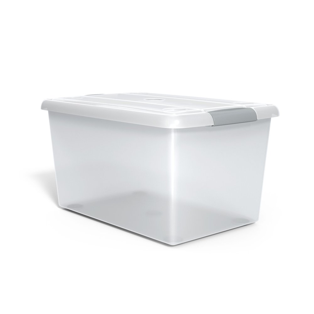 TRU RED Store & Slide 61 Qt. Latch Lid Storage Bin, Clear 170294