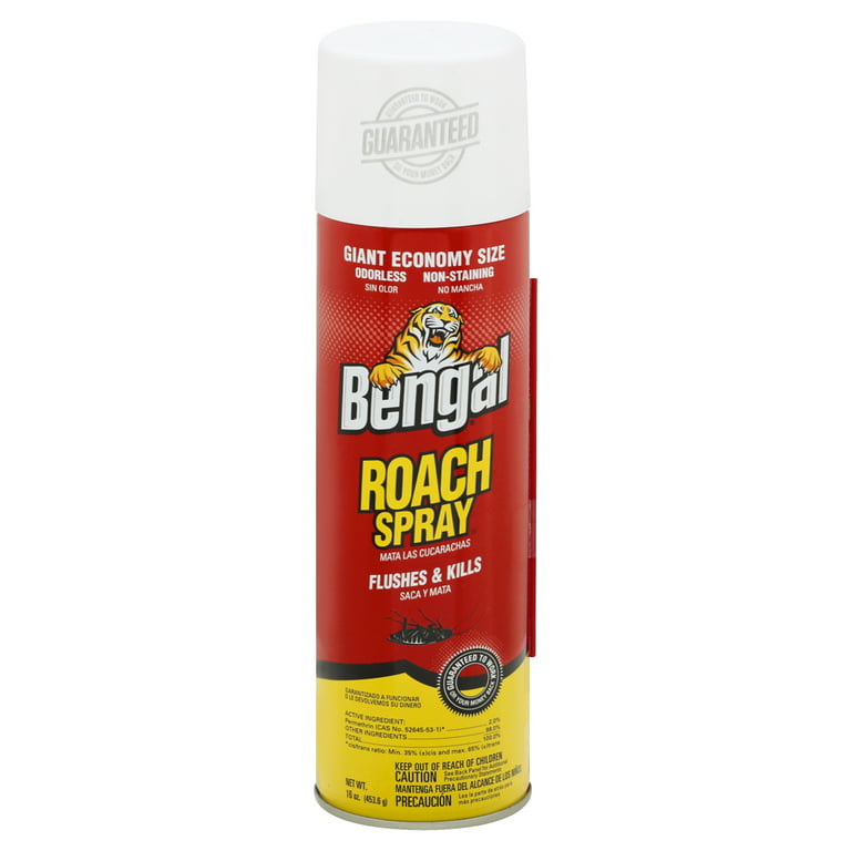 Bengal Roach Spray, Odorless Stain-Free Dry Spray, 16 Oz Aerosol 