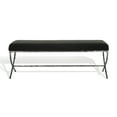 thumbnail image 2 of SAFAVIEH Couture Janeen Solid Boucle Modern Bench with Metal Frame, Black, 2 of 11