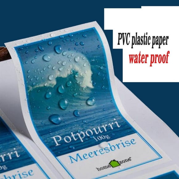 Papier Plastique PVC avec Logo Personnalisé, Imperméable, Résistant aux Rayures, Étiquette de Mariage Résistante à l'Eau, Autocollant Holographique en Papier kraft