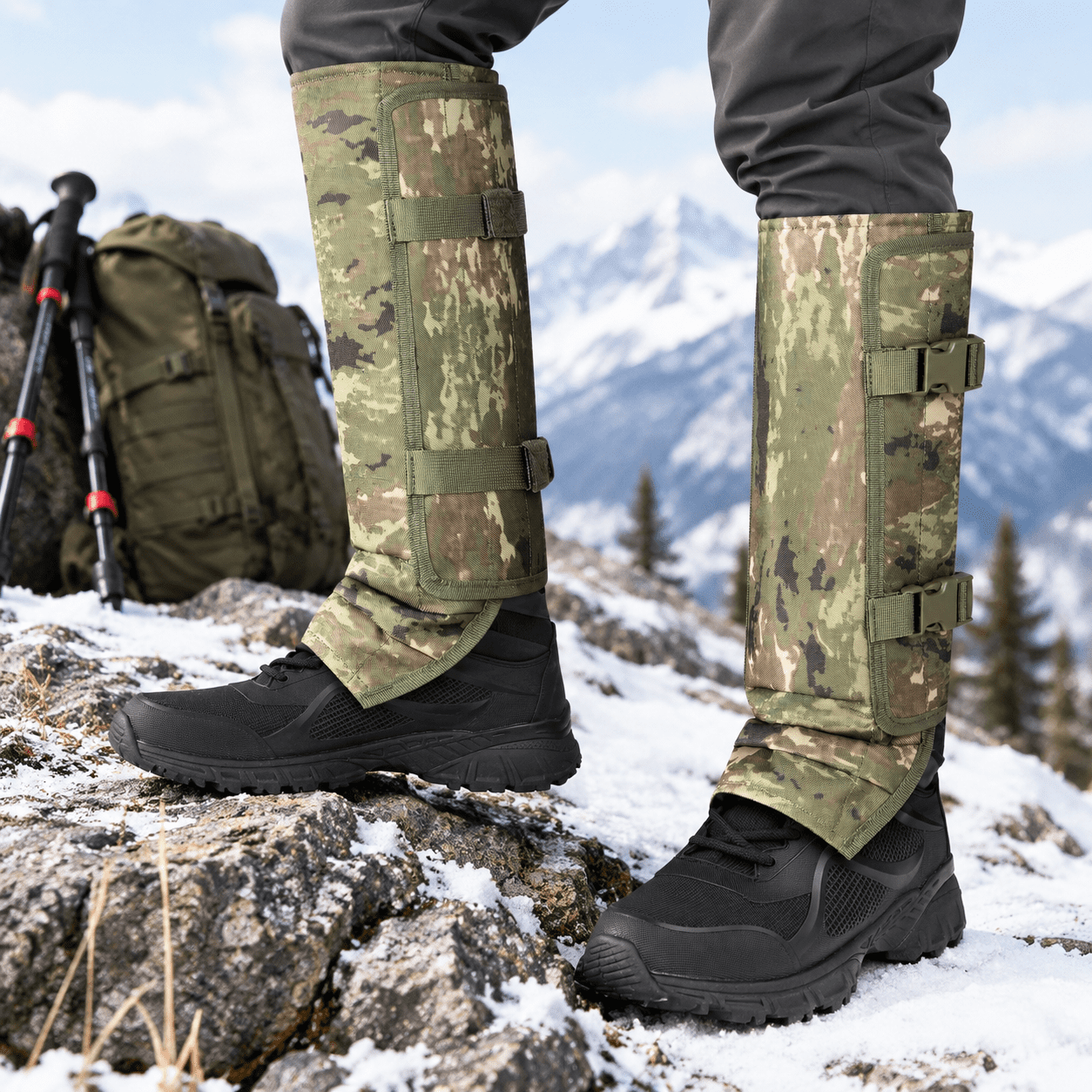 Snake Bite Protection Gaiters Flecktarn Camo Waterproof Lower Leg Guards for