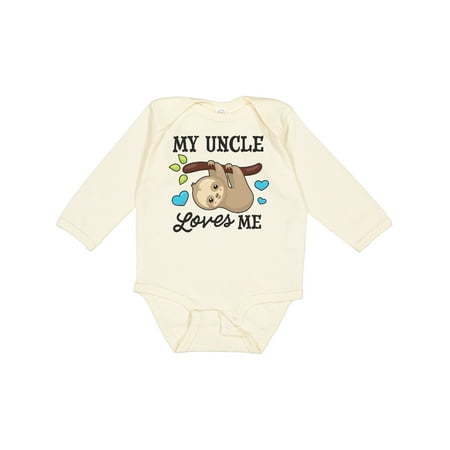 

Inktastic My Uncle Loves Me with Sloth and Hearts Gift Baby Boy or Baby Girl Long Sleeve Bodysuit