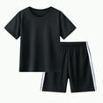 thumbnail image 4 of TOWED22 Baby Toddler Boy Clothes Summer Outfits 6 12 18 24 Months Patchwork Short Sleeve T Shirt & Shorts Sets(Black,3-4 Years), 4 of 4