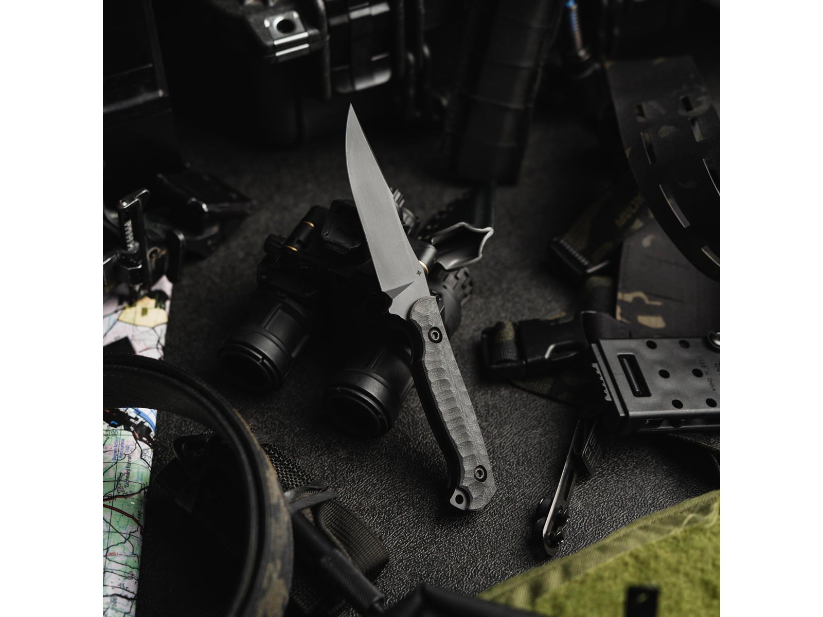 Toor Knives Krypteia S Fixed Blade Knife, 4in, CPM M4 Steel, G10 Handle, SoCom Black, Black Hydro Static