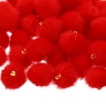 thumbnail image 3 of Uxcell 50 Pcs Pom Poms Charm Pom Pom Charm Craft Pom Poms Pendants Balls Small Fluffy Tassel Bulk for Crafts Red, 3 of 6