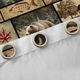 thumbnail image 4 of Homewish Bear Deer Duck Blackout Curtains Set of 2 (52x84 Each), Rustic Hunting Wildlife Window Curtains, Brown Vintage Patchwork Curtains and Drapes, Window Curtains Decor, 4 of 6