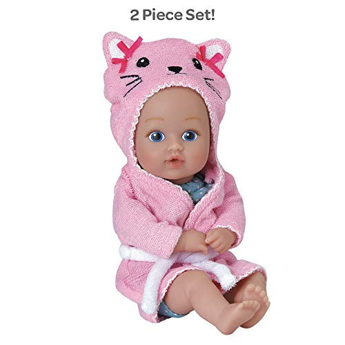Adora BathTime Baby Tot "Kitty" Small 8.5 Inch Washable Bathtub Water Safe Soft Body Vinyl Fun Play Toy Doll for Boy or Girl Children and Toddlers 1 Year Old and up
