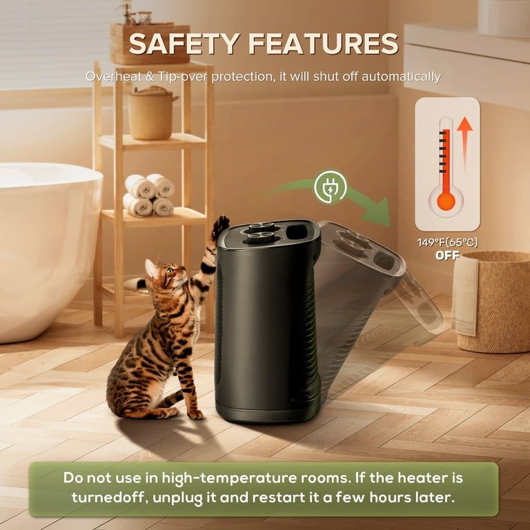 Auseo Small Space Heater for Indoor Use, Electric Ceramic Space Heater, Portable  Heaters Fan for Office u0026 Bedroom with Adjustable Thermostat ETL Listed,  1500W - Walmart.com