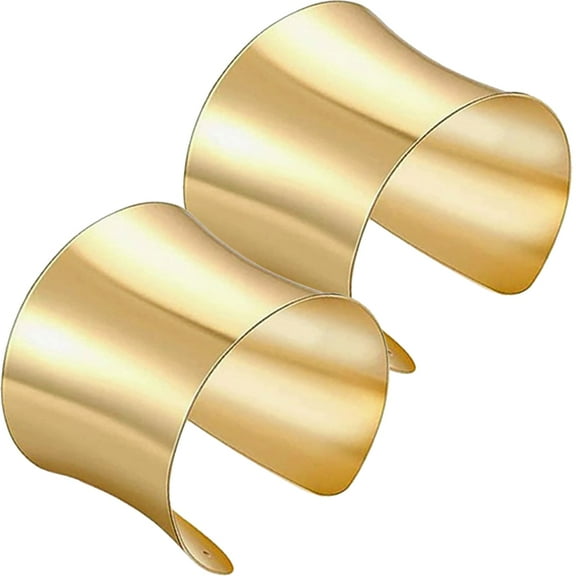 2pcs Women Cuff Bracelets Metal Bangle Bracelet Decoration Female Wide Bracelets