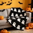 thumbnail image 5 of Halloween Ghost Throw Blanket 39 x 59 Inch,Soft Flannel Fleece Blanket for Sofa Couch Bed,Cozy Nap Blanket for Halloween Home Office Travel Decor, 5 of 7