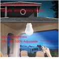 thumbnail image 4 of 2 Portable Solar Camping Light, LED Solar Light Bulb Solar Emergency Lamp Light Garden Lantern, 4 of 5