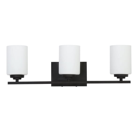 LNC 23 in. 3-Light Black Vanity Light Fixture with Clear Glass Shades, Farmhouse Bathroom Wall Light for Mirror, Hallway, Bedroom