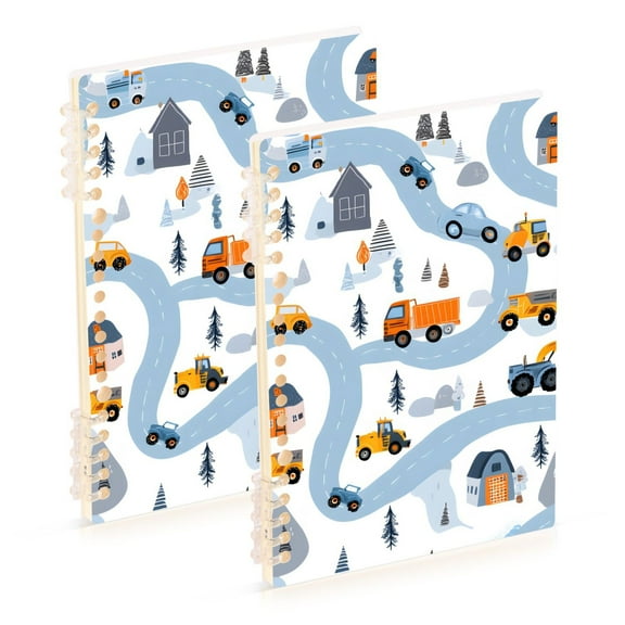 joogoo Spiral Journal Notebook Cartoon Trucks Vehicle-t1 College Ruled Notebooks 8.3" x 5.7" 2 PCs