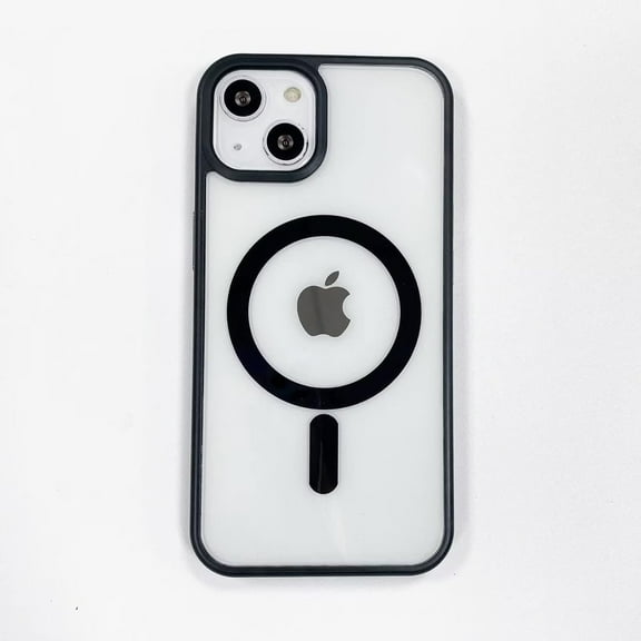 Black Edge Phone Case, Support MagSafe Wireless Charging, Shockproof Clear Case for iPhone 13 Mini
