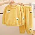 thumbnail image 3 of Ruyang Kids Boys Girls Fleece 2 Piece Outfits Cute Fall Winter Clothing Set Warm Long Sleeve Thermal Pullover Pants Sets Winter Clothes, 3 of 4